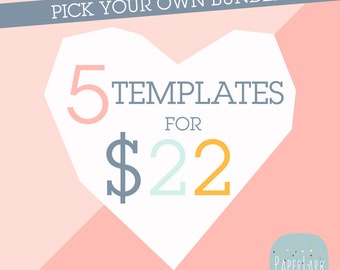 5 Templates for 22 Dollars - Make Your Own Bundle - ZB005