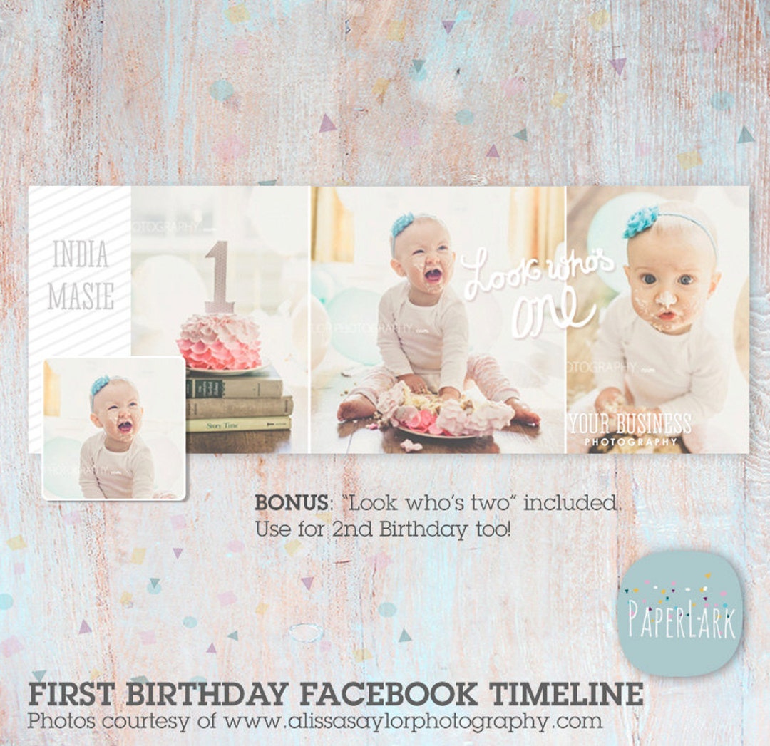Cake Smash Facebook Timeline - Erster Geburtstag - Photoshop Template -  HD001 - INSTANT DOWNLOAD - Etsy Österreich, image size:1080x1047