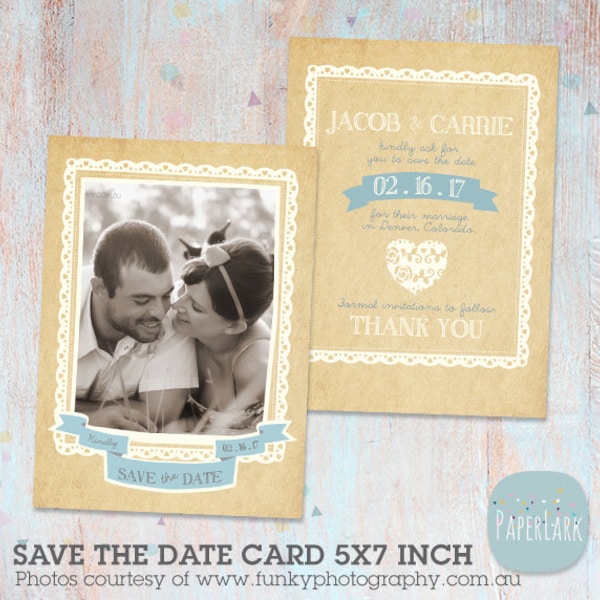 Save the Date Card Template - AW005 - INSTANT DOWNLOAD