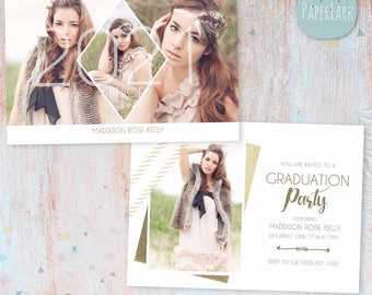 Editable Senior 2020 Card, Graduation Announcement Card, Customisable invitation, Class of 2020, Corjl, AG011C - INSTANT DOWNLOAD
