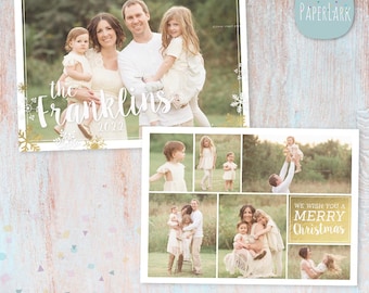 Christmas Card Template - Christmas Photo Card - Photoshop template - AC078 - INSTANT DOWNLOAD