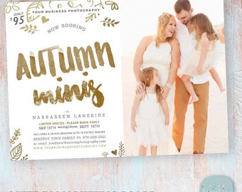 Fall Mini Session Template - Autumn Mini Session Marketing Board - Photoshop template - IW024 - INSTANT DOWNLOAD