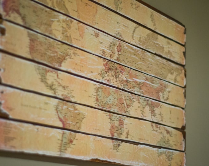 Wood World Map Wall Hanging Etsy