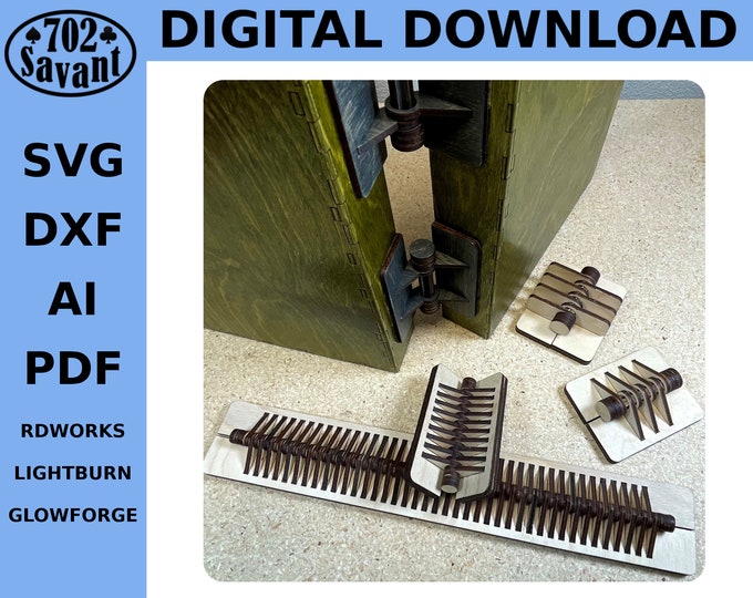 Laser Cut Hinge PLANS (Digital Download ONLY) CO2 Laser/Glowforge Project (svg, dxf, pdf, ai files)