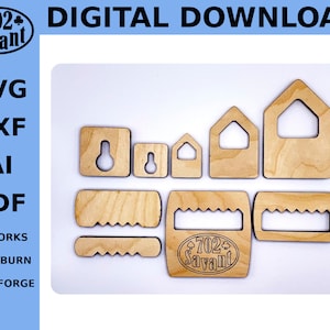 Laser Cut Wall Hanger PLANS (Digital Download ONLY) CO2 Laser/Glowforge Project (svg, dxf, pdf, ai files) Sawtooth Hanger, Keyhole Hanger