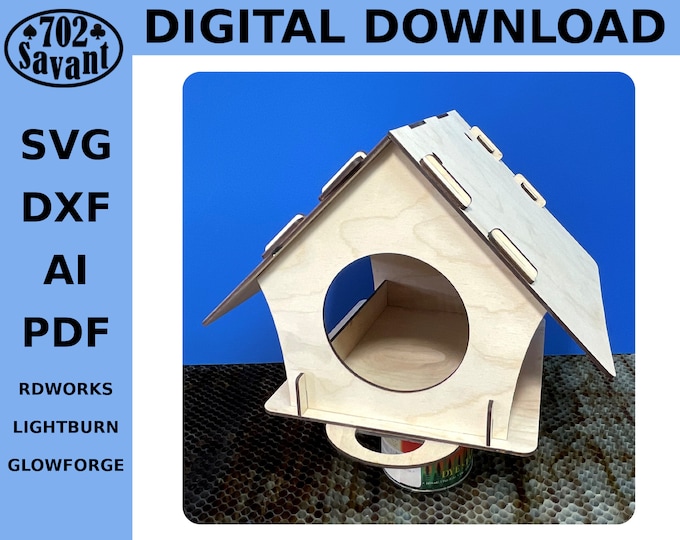 Laser Cut Bird House PLANS (Digital Download ONLY) CO2 Laser/Glowforge Project (svg, dxf, pdf, ai files)