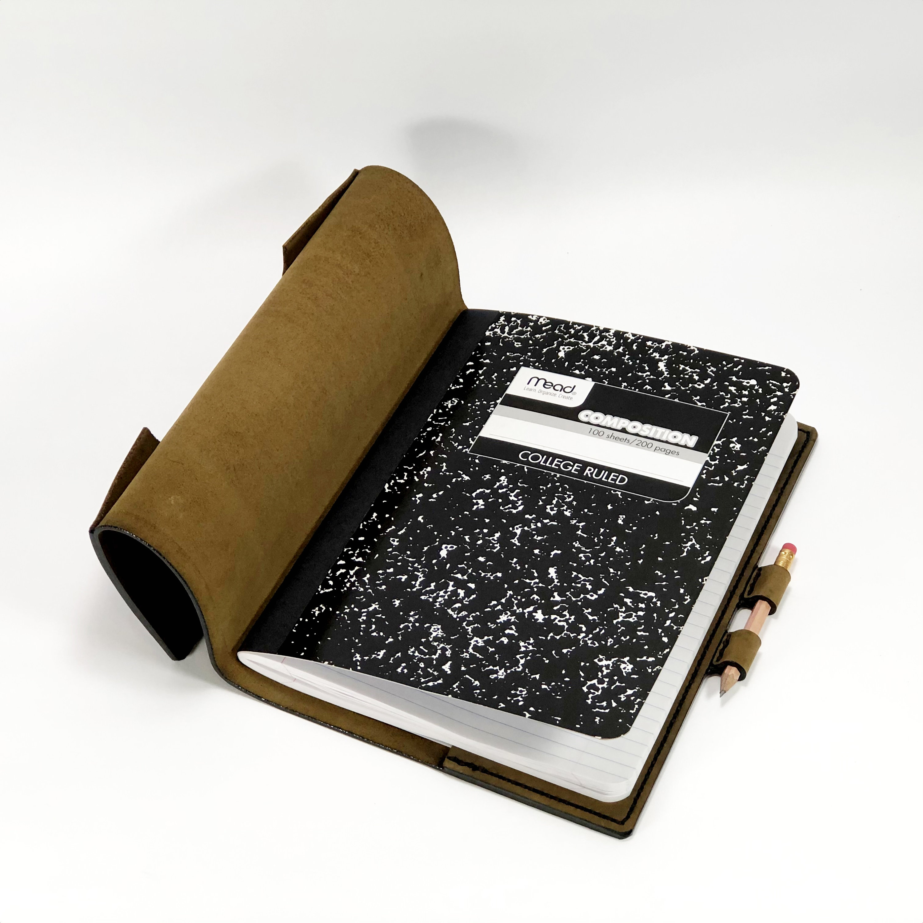 Leather Composition Book Cover with art by GlassStaff