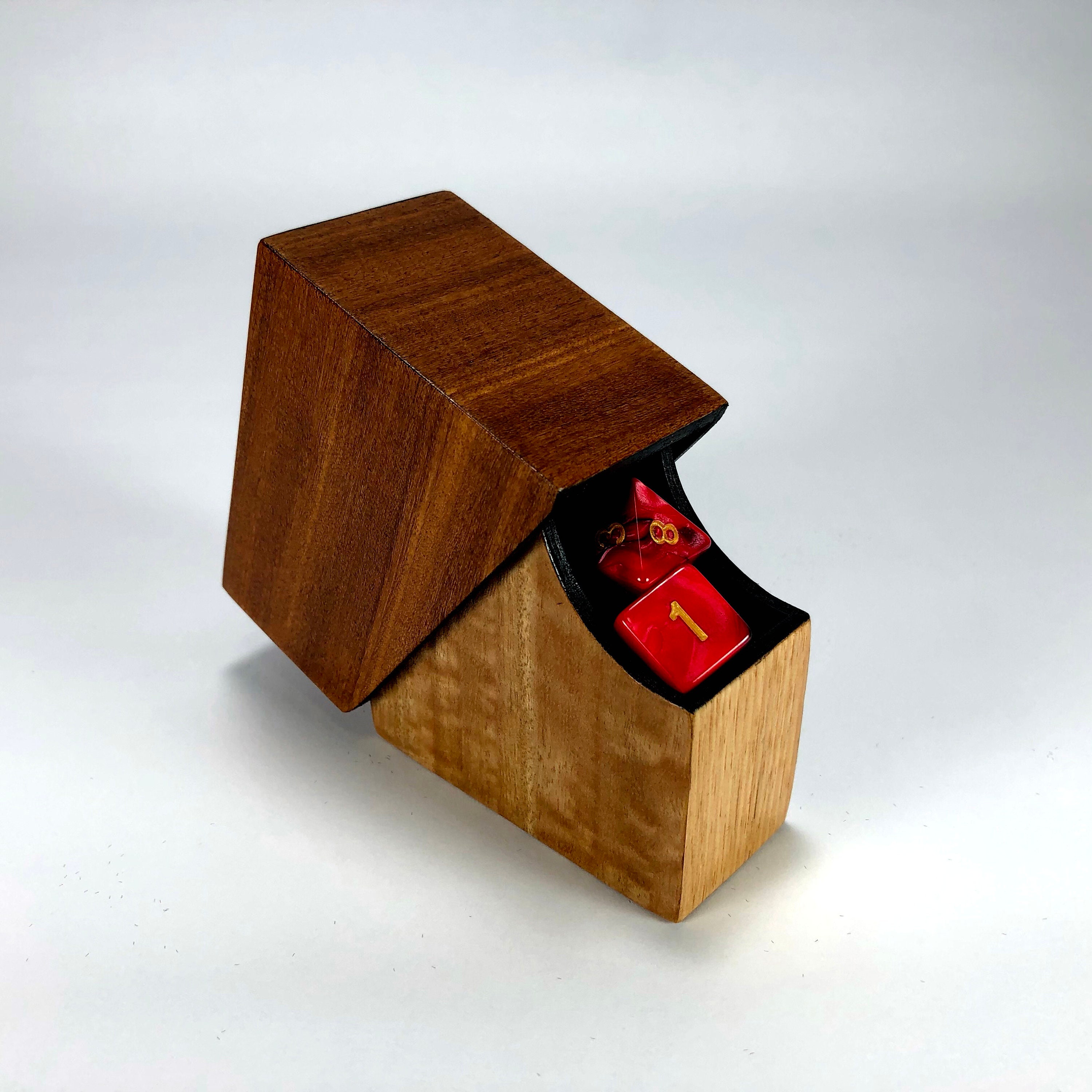 Mini Dice Tower in Eucalyptus, Hickory and Sapele