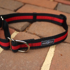 1" Thin Red Line of Courage Collar, Martingale, Quick Release, Combo, Fire Fighter, Hero