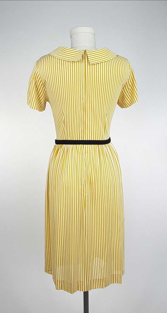 Vintage 1950s Dress M ~ Cheery 40s 50's Mustard Y… - image 8