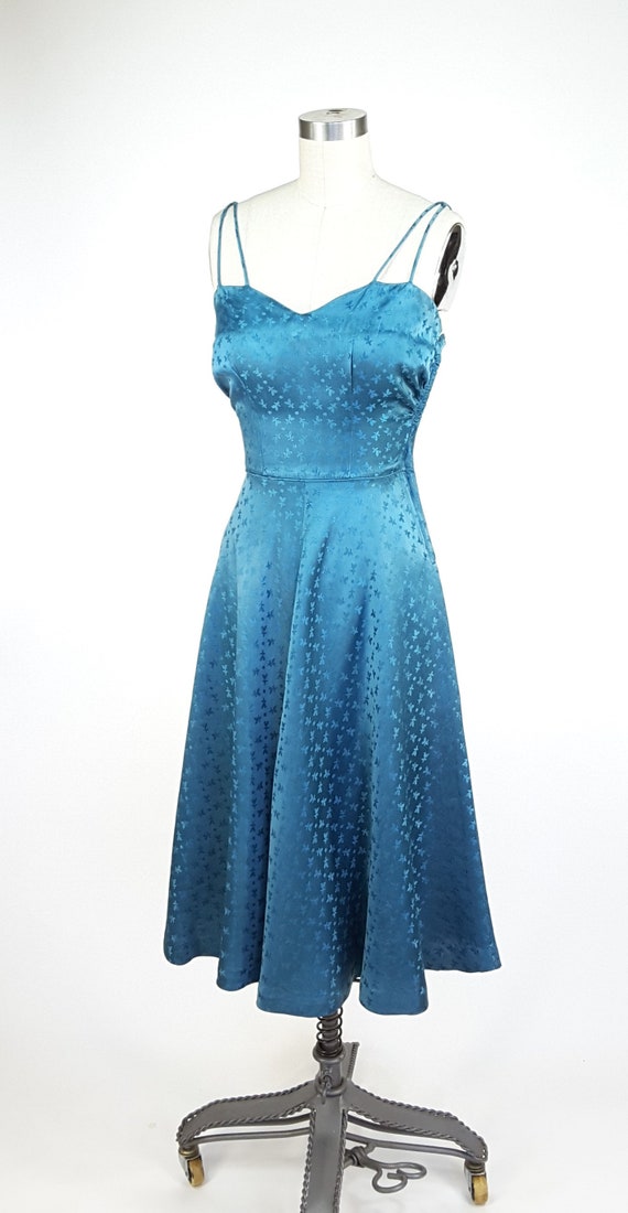 Vintage 1940s Dress S ~ Liquid Satin 40's Dress S… - image 4