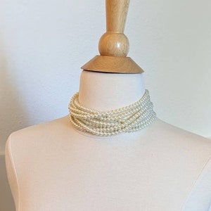 Ivory Pearl Choker Layered Pearl Necklace 7 Strand Pearl Choker Bridal Pearl Necklace Brides Jewelry Wedding Jewelry Small Pearl Choker 6mm