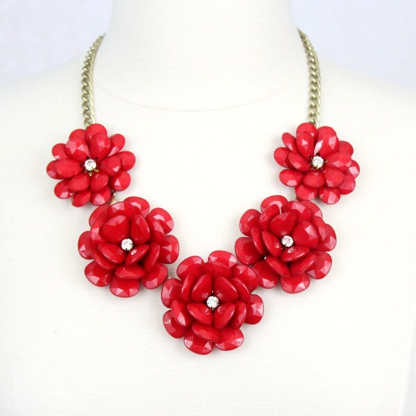 Rose Necklace in Red main image 1