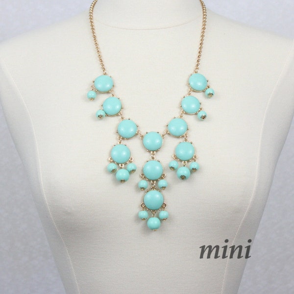 Mint Green Bubble Necklace  Bib Necklace Mini Version