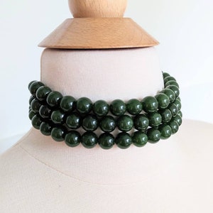 Green jade necklace emerald choker