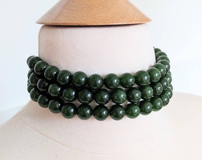 Green jade necklace emerald choker