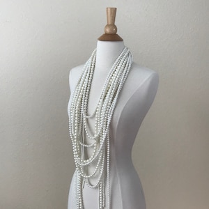 Pearl Necklace Multi Strand Pearl Necklace Long Chunky Pearl Necklace Evening dress gift for her pearl statement necklace big pearl necklace