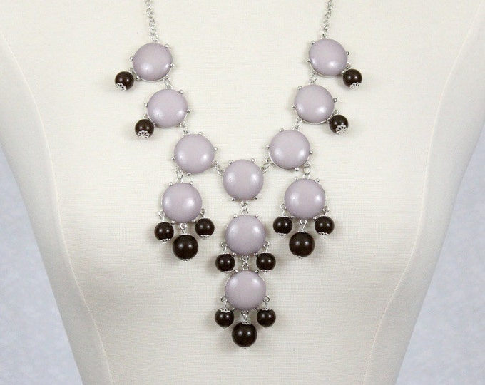 Bubble Necklace Statement Necklace Bib Necklace Gray