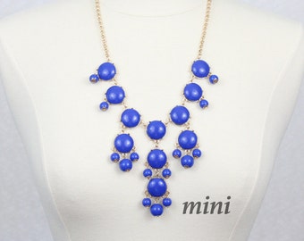 Blue Bubble Necklace Bib Necklace Mini Version