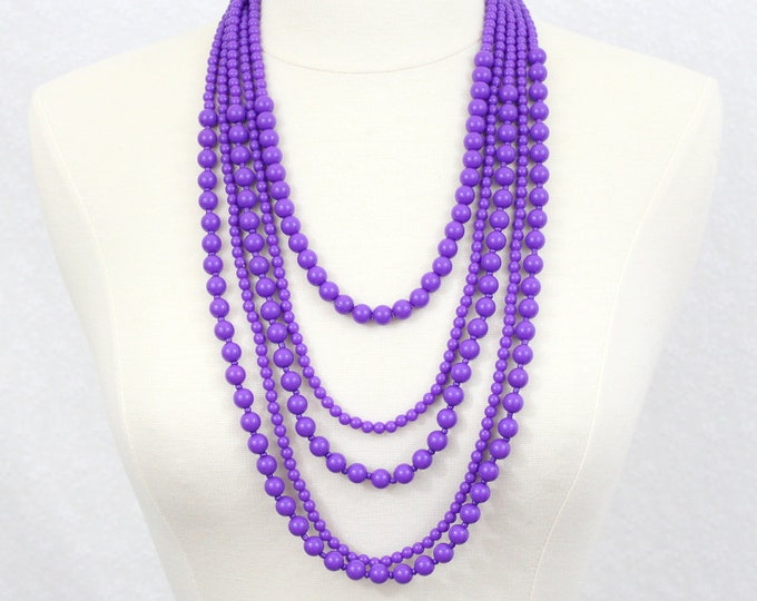 Purple necklace UW necklace violet necklace purple statement necklace beaded necklace University of Washington jewelry UW graduation