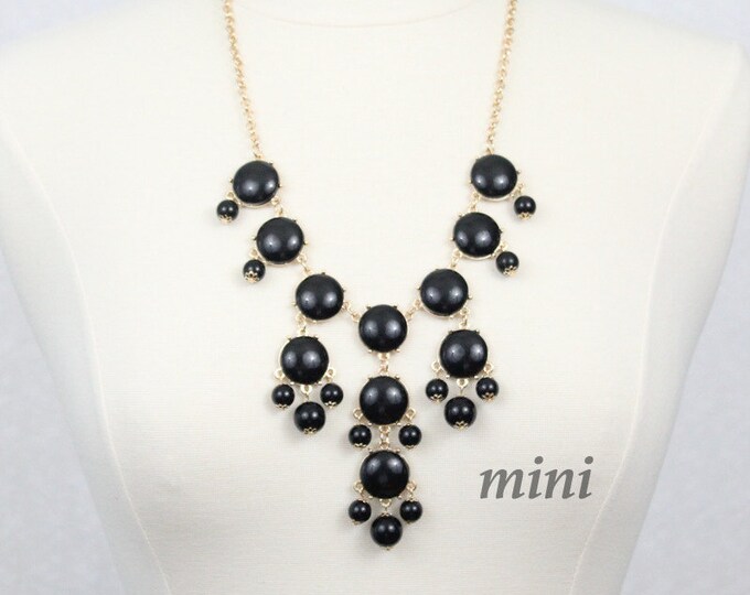 Mini Bubble Necklace Bib Necklace Black Statement Necklace