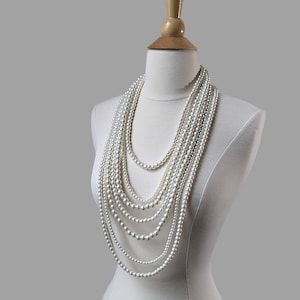 Multi Strand Pearl Statement Necklace: Bridal Wedding Jewelry