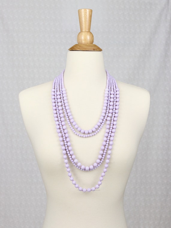 Multiway Magnetic Beaded Gemstone Necklace · Mexicali Blues Lavender Magnetic Collar Multi Chain Strand Faceted Beaded Necklace Layered display picture 1