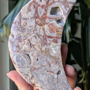 Mexican Agate Moon | Crystal Tower | Polished | Crystals | Minerals | Crystal Altar | Metaphysical Properties | Sacred Rocks