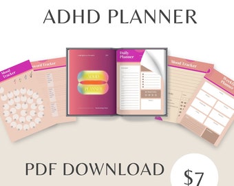 ADHD Planner | Digital Planner | Dated Digital Planner | iPad Planner | GoodNotes Planner | Daily, Weekly, Monthly Planner