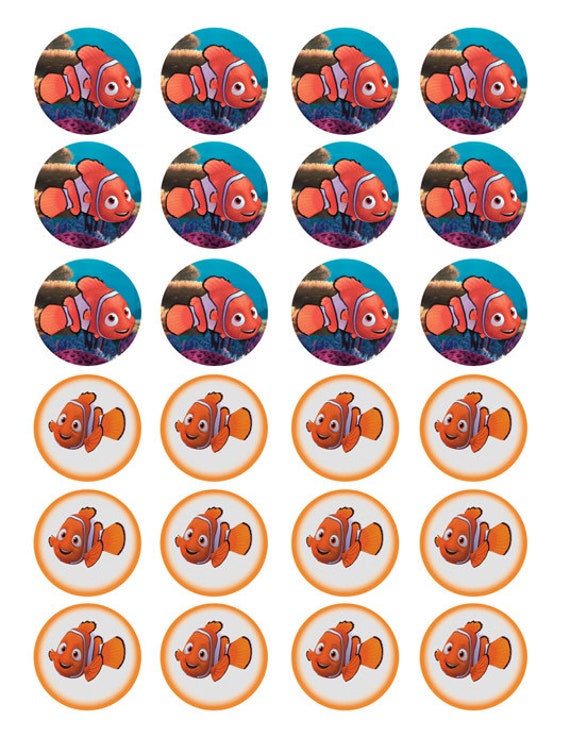 24 Muffin & Cupcake Aufleger  Oblate Fondant  Findet Nemo C2 