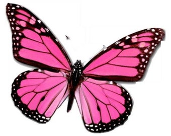 Edible Pink Butterflies Wafer Wedding Cake Toppers - Cake Decorations / Cupcake Topper Set of 15