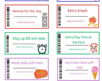 Reward Coupons with Kids in mind, Coupon booklet, Vouchers for Children