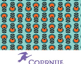Retro Floral Seamless Pattern, Scandinavian Folk Art Flower Design (Digital Download)