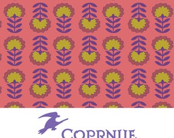 Retro Floral Seamless Pattern, Scandinavian Folk Art, Mid Century Botanical Design (Digital Download)