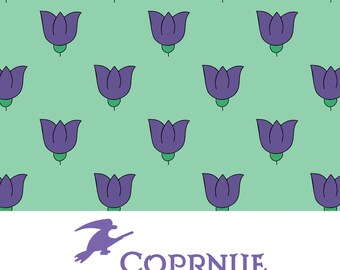 Simple Minimalist Flower Pattern, Purple Tulip Floral Repeat (Digital Download)