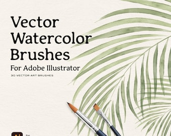 Cyfrowe pędzle akwarelowe wektorowe dla programu Adobe Illustrator