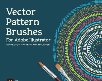 Vector Pattern Digital Art Brushes for Adobe Illustrator