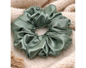 Sage Green Satin XXL Scrunchie