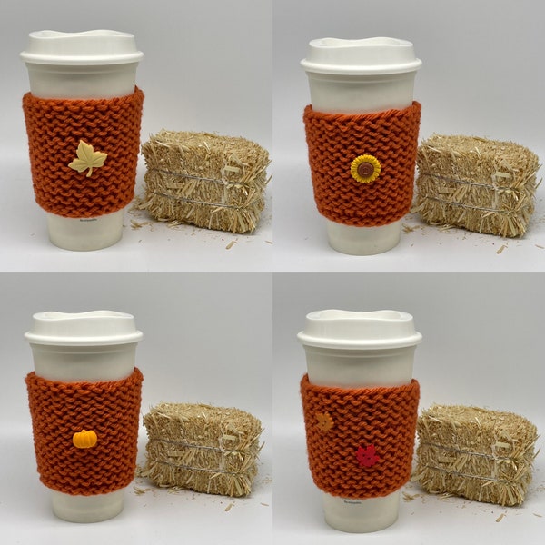 One Crochet Fall Inspired Cup Sleeve of Your Choice / Coffee Cup Warmer / Coffee Cup Holder