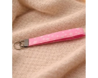 Pink Star Wristlet Keychain
