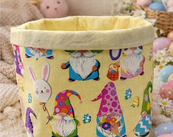 Easter Gnome Fabric Basket Easter Bunny Spring Basket Easter Decor