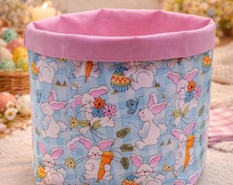 LAST ONE Easter Bunny Fabric Storage Gift Basket