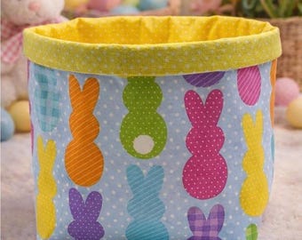 Easter Bunny Fabric Basket Storage Bin Easter Egg Hunt Basket Spring Decor