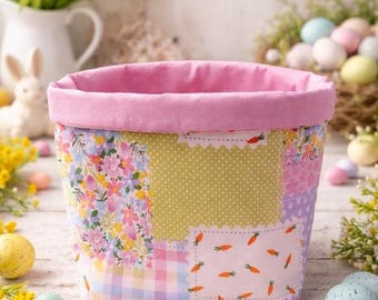 Pastel Patchwork Fabric Easter Basket