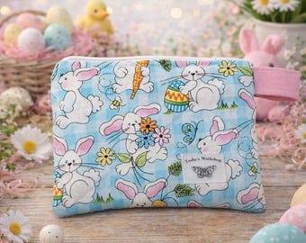 Easter Bunny Quilted Keychain Wallet