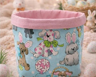 Easter Bunny and Puppy Fabric Basket