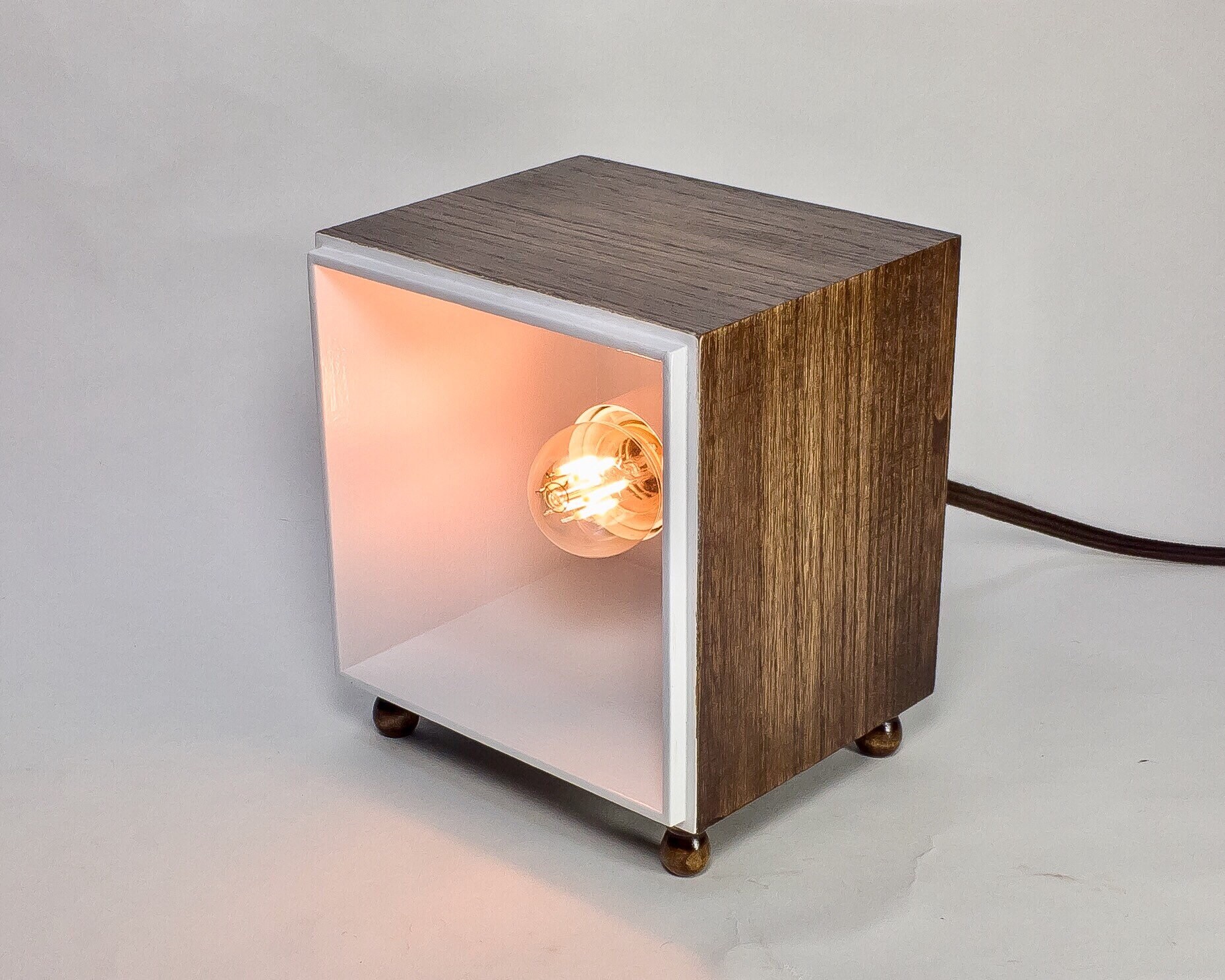 Shadow Box Lamp Desk Lamp Mid Century Lamp Edison Lamp Etsy