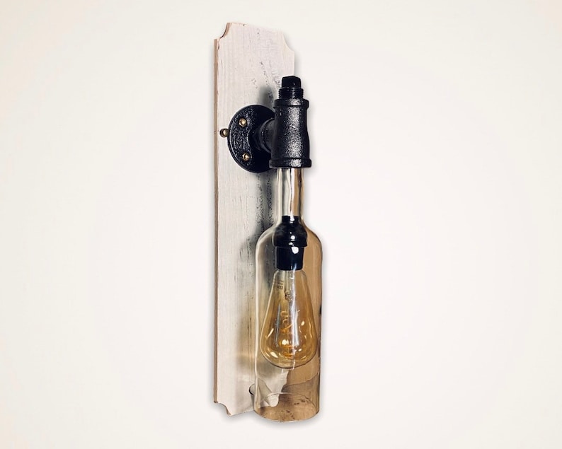 Custom Wine Bottle Wall Sconce Edison Bulb Wall Light Wine Etsy