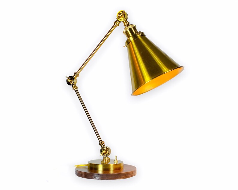 Oversized Brass Adjustable Desk Lamp Industrial Desk Lamp Etsy