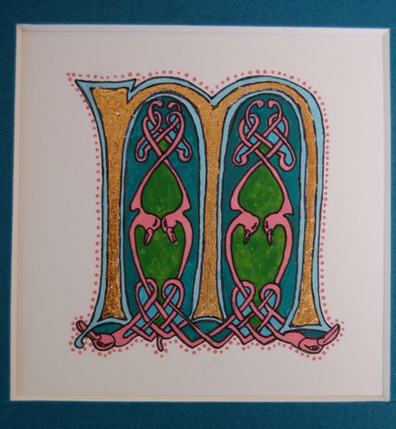 Illuminated Letter M Etsy